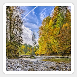 SCENERY 82 - Autumn Trees Clear Stream Water River Magnet